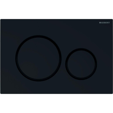 Placa de comando Sigma20 redonda, descarga dupla, preto e anéis preto mate, Geberit 115.882.DW.1