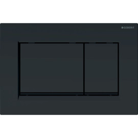 Placa de comando de descarga Sigma30, para descarga dupla, lacado mate preto, com revestimento easy-to-clean, preto, Geberit 115