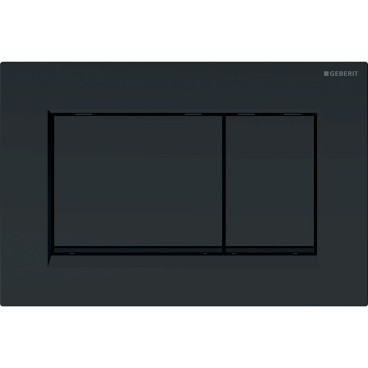 Placa de comando de descarga Sigma30, para descarga dupla, lacado mate preto, com revestimento easy-to-clean, preto, Geberit 115