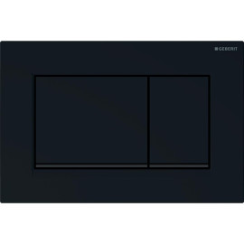 Placa de comando Sigma20 quadrada, dupla descarga, preta e faixa preto mate, Geberit 115.883.DW.1