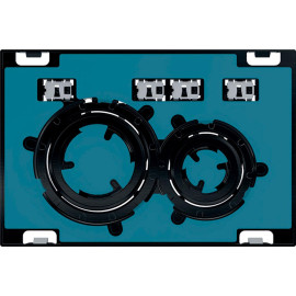 Placa de comando Sigma50 redonda, dupla descarga, personalizável e anéis cor de metal cromado preto, Geberit 115.651.00.1