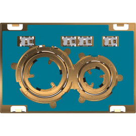 Placa de comando Sigma50 redonda, dupla descarga, personalizável e anéis cor de metal latão, Geberit 115.652.00.1