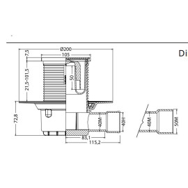 S-430 Sifão duche Clássico Inox 40mm, 12927 Jimten