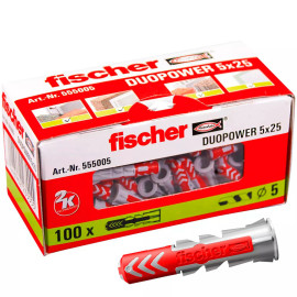 Buchas Duopower 5X25, caixa de 100 un, Fischer