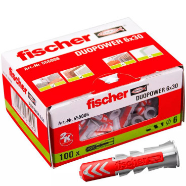 Buchas Duopower 6x30, caixa de 100 un, Fischer