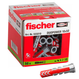 Buchas Duopower 10X50, caixa de 50 un, Fischer