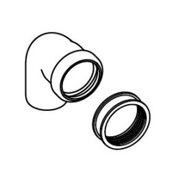 Curva descarga Ø50 estrutura dupla Oli120 Sanita-Urinol/Lavatório, OLI CS05000054576