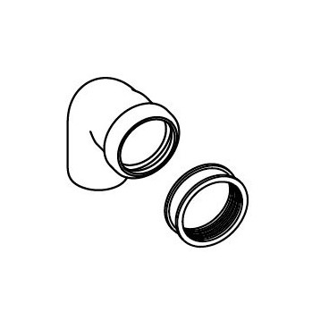 Curva descarga Ø50 estrutura dupla Oli120 Sanita-Urinol/Lavatório, OLI CS05000054576