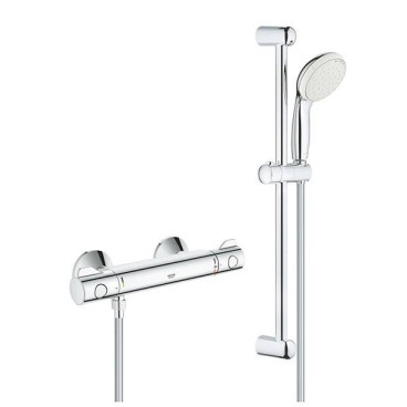 Conjunto de duche com misturadora termostática Grohtherm 800 e rampa Tempesta 100, Grohe 34565001
