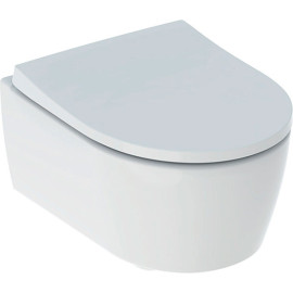 Conjunto de sanita suspensa de fundo profundo iCon Compacta, Rimfree, com tampo de sanita, T»49cm, branca, Geberit 500.814.00.1