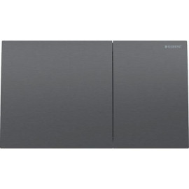 Placa de comando Sigma70 quadrada, dupla descarga, para autoclismo de interior Sigma, preto cromado easy-to-clean, Geberit 115.6