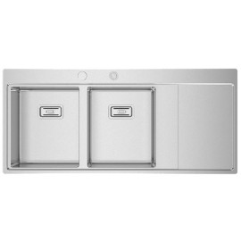 Lava-louça XERON 116, cubas à esquerda, 1160x520 mm, com válvulas e sifão incluídos, Rodi L08X2MO2F248A2