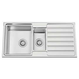 Lava-louça FUSION100, 2 cubas, 1000x500 mm, com válvulas e sifão incluídos, Rodi G16S7KL3S323A0
