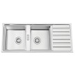 Lava-louça FUSION116, 2 cubas, 1160x500 mm, com válvulas e sifão incluídos, Rodi G16S7KO2S320A0