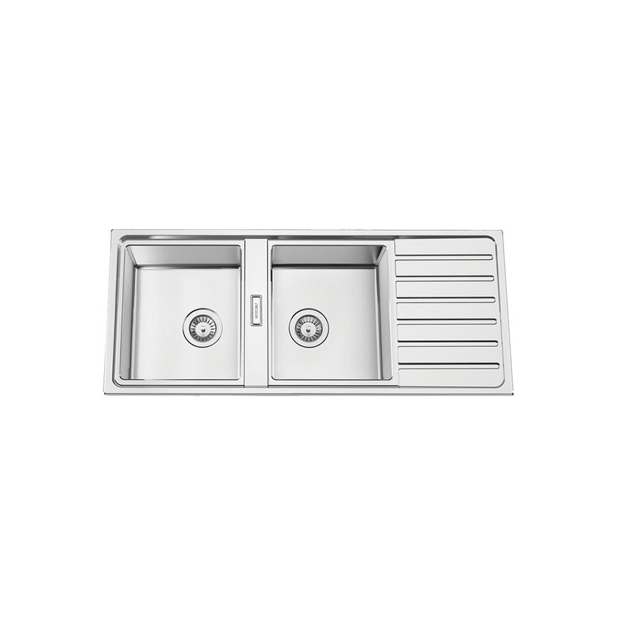 Lavalouça FUSION116, 2 cubas, 1160x500mm, com válvulas e sifão