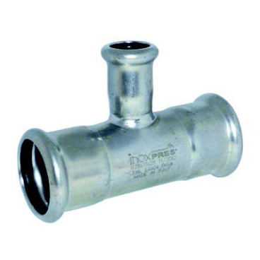 Tê redução centro 42 x 18 x 42 inox AISI 316L de cravar Inoxpres