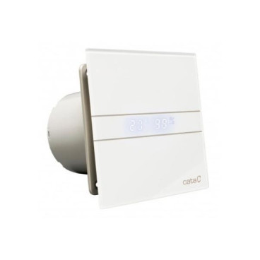 Extrator E Glass E-120 GTH branco, saída 120 mm, 210 m3/h, com detetor de humidade e temporizador, CATA 00901200