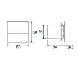 Extrator E Glass E-100 GT branco, saída 100 mm, 115 m3/h, com temporizador 3 a 15 min, CATA 00900100