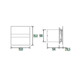 Extrator E Glass E-100 GT BK preto , saída 100 mm, 115 m3/h, com temporizador 3 a 15 min, CATA 00900502