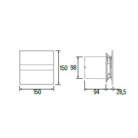 Extrator E Glass E-100 GST prata, saída 100 mm, 115 m3/h, com temporizador 3 a 15 min, CATA 00900500