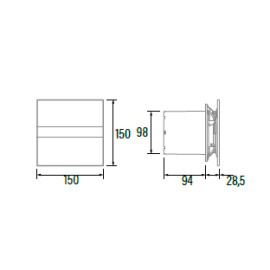 Extrator E Glass E-100 GTH branco, saída 100 mm, 115 m3/h, com detetor de humidade e temporizador, CATA 00900200