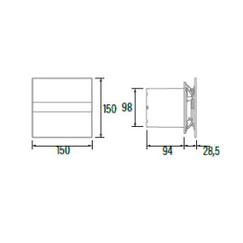 Extrator E Glass E-100 GSTH prata, saída 100 mm, 115 m3/h, com detetor de humidade e temporizador, CATA 00900600