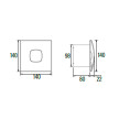 Extrator SILENTIS LN 10 Inox, saída 100mm, 90 m3/h, CATA 01072300