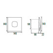 Extrator SILENTIS LN 10 Inox, saída 100mm, 90 m3/h, temporizador 3-15 min, CATA 01073000