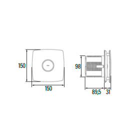 Extrator X-MART 10 TIMER branco, saída 100 mm, 98 m3/h, com temporizador 3 a 15 min, CATA 01011000