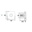 Extrator X-MART 10 INOX H, saída 100mm, 98 m3/h, com detetor de humidade, CATA 01044000