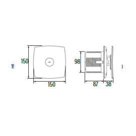 Extrator X-MART MATIC T 10 branco, saída 100 mm, 98 m3/h, com temporizador, CATA 01016000