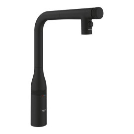 Torneira monocomando de cozinha bica L com chuveiro extraível com dois Essence Smartcontrol, preto mate, Grohe 31892KF0