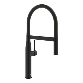 Torneira monocomando de cozinha bica C com chuveiro Essence, preto mate, Grohe 30503KF0