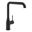 Torneira monocomando de cozinha bica L Essence, preto mate, Grohe 30505KF0