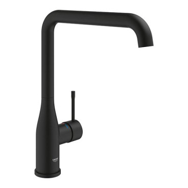 Torneira monocomando de cozinha bica L Essence, preto mate, Grohe 30505KF0