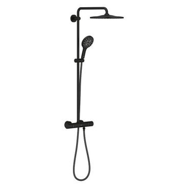 Sistema de duche com misturadora termostática e chuveiro de 310 mm Rainshower SmartActive, preto mate, Grohe 22119KF0