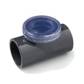 Válvula retenção 50 mm com visor, PVC pressão colar, EPDM, EN1452-3, PN10