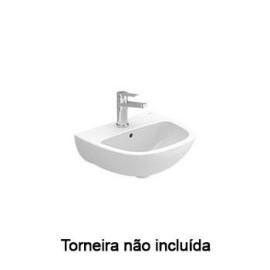 Lavatório CENT 45 mural (450x400x200) com furo para torneira, com furo de nível, branco, Sanitana S10208817200000