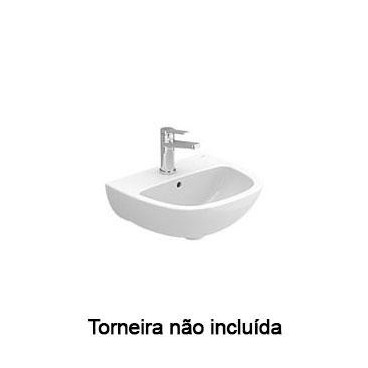 Lavatório CENT 45 mural (450x400x200) com furo para torneira, com furo de nível, branco, Sanitana S10208817200000