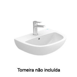 Lavatório CENT 50 mural (500x400x200) com furo para torneira, com furo de nível, branco, Sanitana S10206717200000