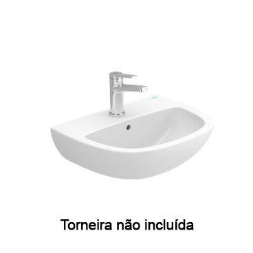 Lavatório CENT 50 mural (500x400x200) com furo para torneira, com furo de nível, branco, Sanitana S10206717200000