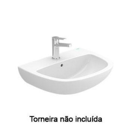 Lavatório CENT 55 mural (550x450x200) com furo para torneira, com furo de nível, branco, Sanitana S10206617200000