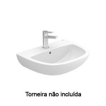 Lavatório CENT 55 mural (550x450x200) com furo para torneira, com furo de nível, branco, Sanitana S10206617200000