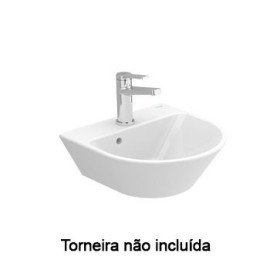 Lavatório LOFT 40 mural (400x400x170) com furo para torneira, com furo de nível, branco, Sanitana S10205936200001