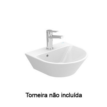 Lavatório LOFT 40 mural (400x400x170) com furo para torneira, com furo de nível, branco, Sanitana S10205936200001