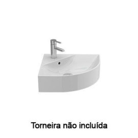 Lavatório ALBUS 45 de Canto, mural (450x450x150) com furo para torneira, com furo de nível, branco, Sanitana S10203236200000