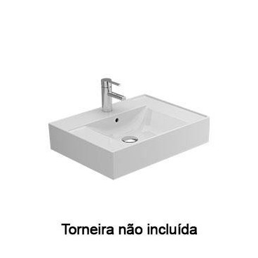 Lavatório ALBUS 61, mural (610x455x145) com furo para torneira, com furo de nível, branco, Sanitana S10085117200000