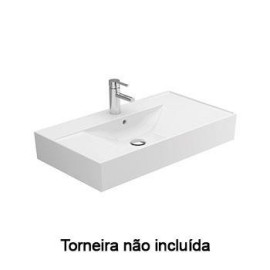 Lavatório ALBUS 81, mural (810x455x145) com furo para torneira, com furo de nível, branco, Sanitana S10200216900000