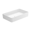 Lavatório HALO 60 Rectangular, pousar (600x380x140) sem furo para torneira, sem furo de nível, branco, Sanitana S1020925040000