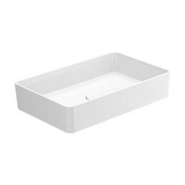 Lavatório HALO 60 Rectangular, pousar (600x380x140) sem furo para torneira, sem furo de nível, branco, Sanitana S1020925040000